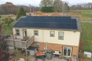 Roof mounted solar panels