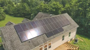 Roof mounted solar panels