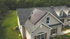 Roof mounted solar panels