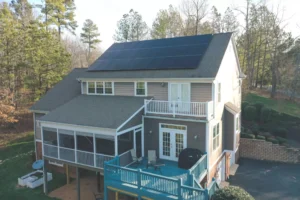 Roof mounted solar panels