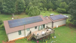 Roof mounted solar panels