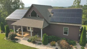 Roof mounted solar panels