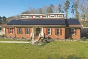 Roof mounted solar panels