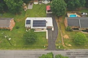 Roof mounted solar panels