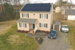 Roof mounted solar panels