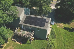 Roof mounted solar panels