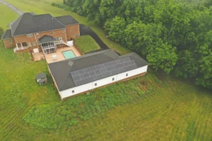 Roof mounted solar panels