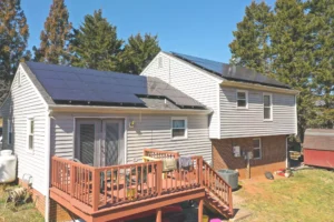 Roof mounted solar panels