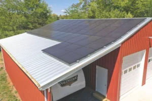 Roof mounted solar panels