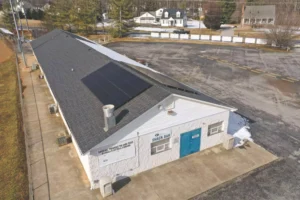 Roof mounted solar panels at Forest Youth Athletic Association