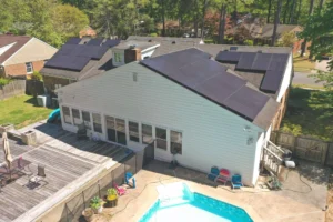 Roof mounted solar panels