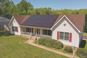 Roof mounted solar panels