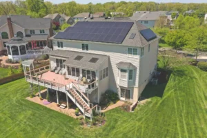 Roof mounted solar panels