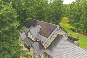 Roof mounted solar panels