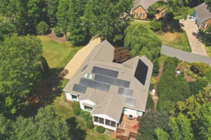 Roof mounted solar panels
