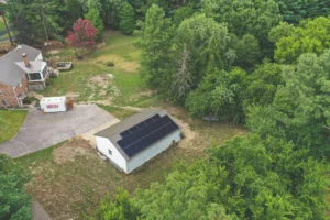 Roof mounted solar panels