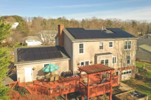 Roof mounted solar panels