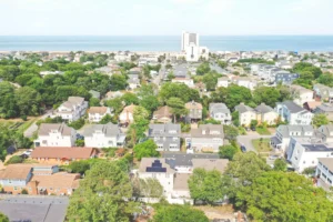 Earth Right Mid-Atlantic Solar panels with surrounding town in view